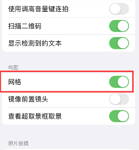 湟源苹果手机维修网点分享iPhone如何开启九宫格构图功能